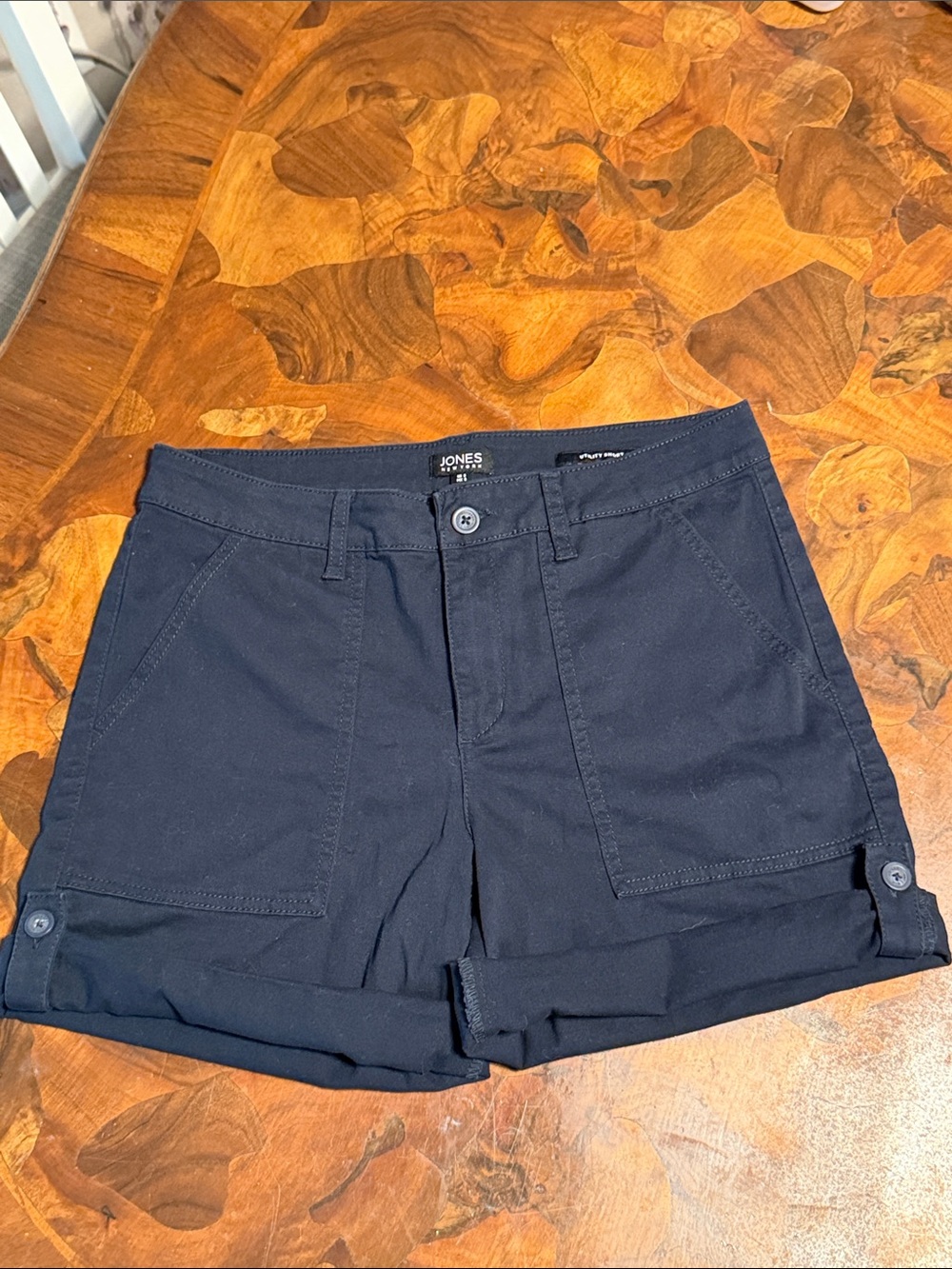 Jones New York Navy Roll-Up Pocket Women’s Shorts